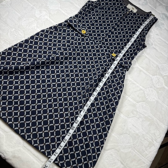 Tabitha Anthropologie Womens Navy Geometric A Line Mini Dress Size 4 Retro Chic - Picture 11 of 15